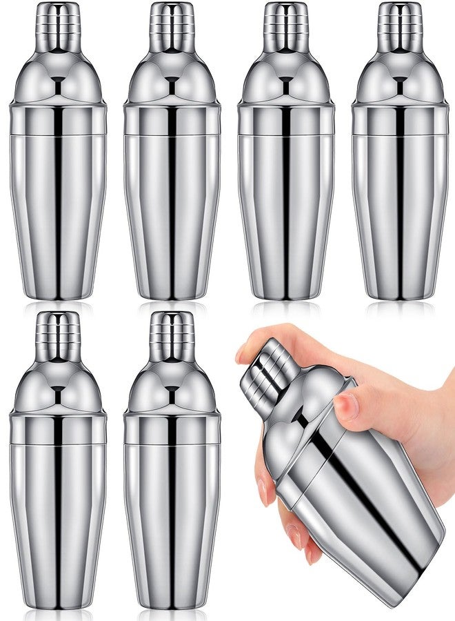 Nitial 6 Pcs Bar Cocktail Shaker Professional Stainless Steel Martini Drink Mixer with Built-in Strainer for Bartending No Leaks Boston Shaker for Bar Party Drink Mixing Tool(8 oz,Silver) - Image 1